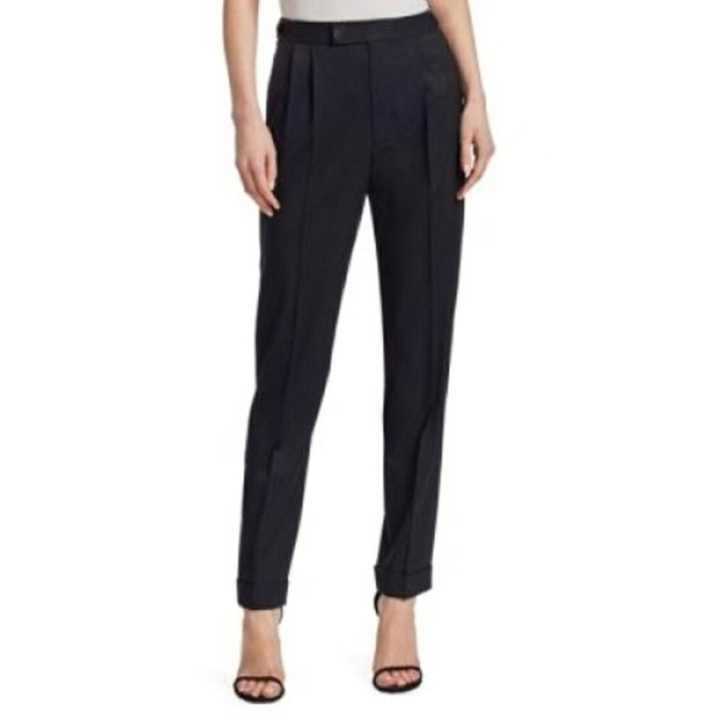 Helmut Lang Wool Pleated Tapered Trousers size 6